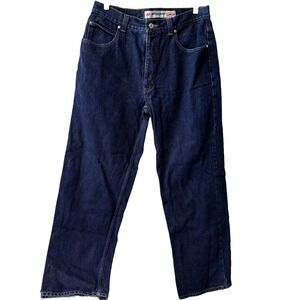 Vintage Anchor Blue Baggy Wide Leg Jeans 36x34 90s Y2K Skate Denim Grunge